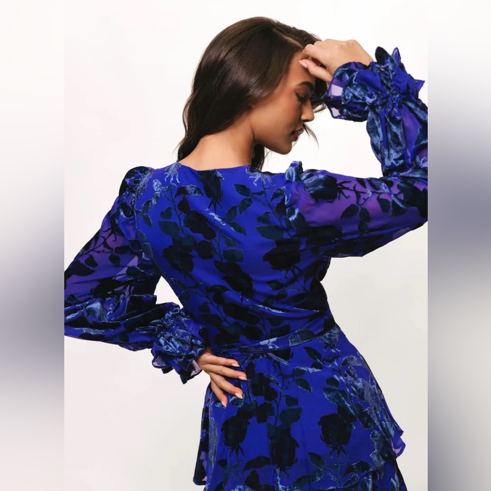 Hutch Bardot Long-Sleeve Floral Wrap Dress - Picture 6 of 6